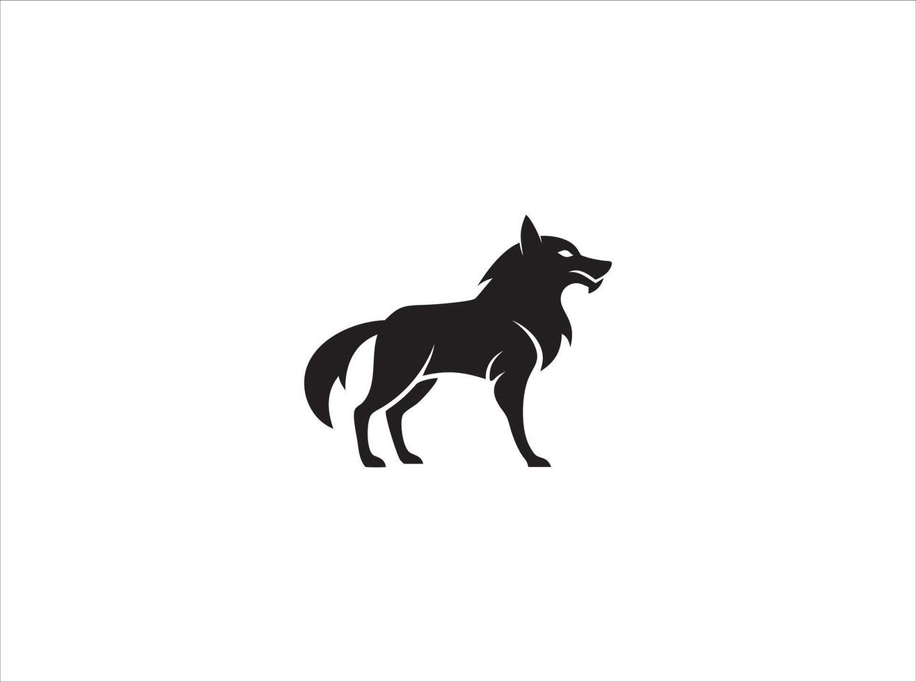 powerfull wolf logo vector