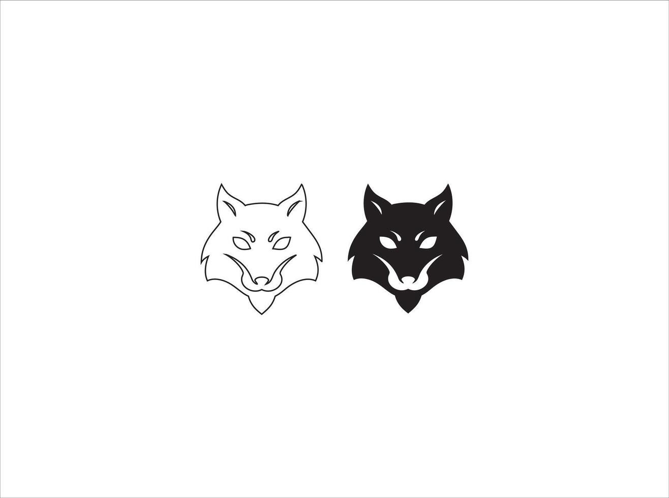 wolf logo set vector