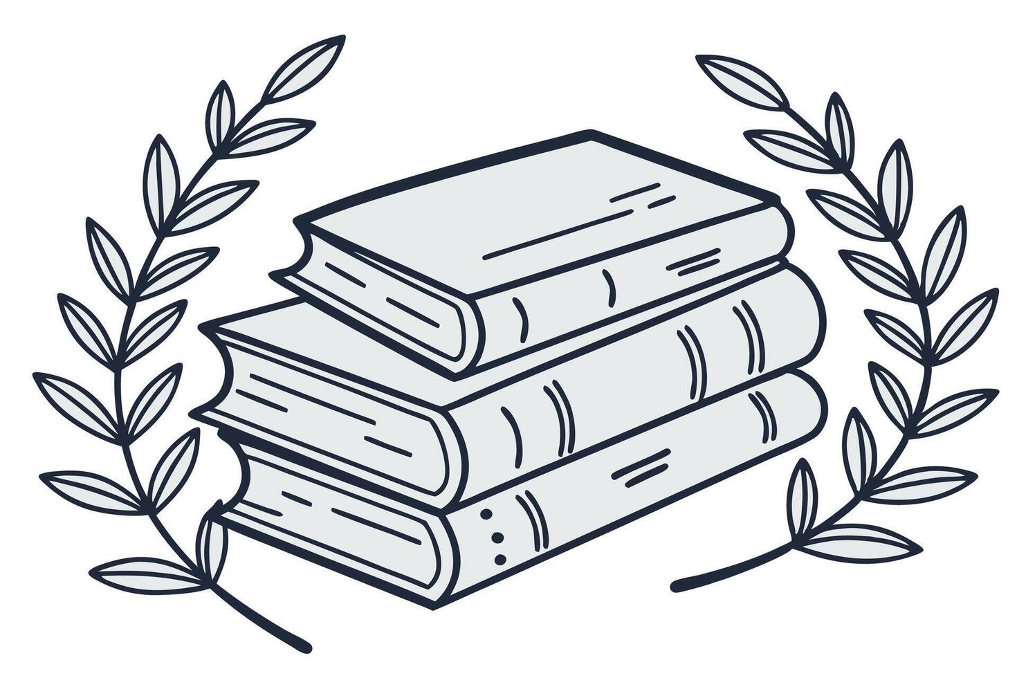 World Book Day A vibrant plant growing from a stack of books, symbolizing knowledge, nature, and intellectual growth vector