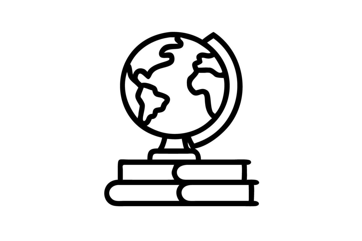 Colorful Globe on Books Symbolizing Knowledge and Education for World Book Day vector