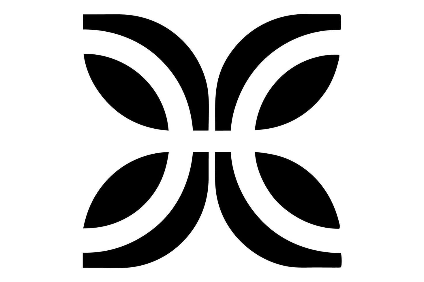 Abstract design with human like figures and symmetrical curves, symbolizing collaboration, unity, and teamwork in an elegant, modern style vector