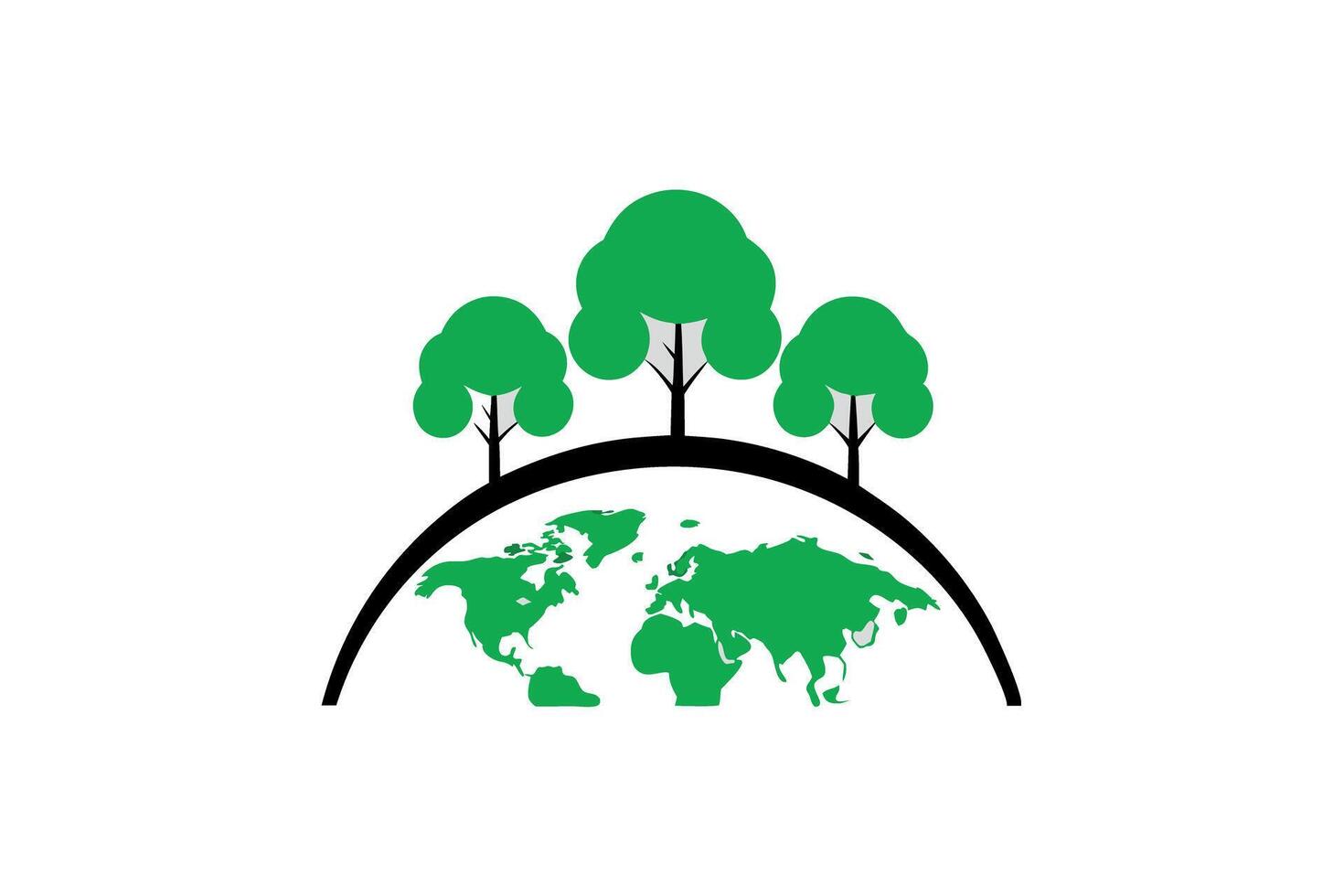 Earth Day stylized image of a globe with growing trees, symbolizing environmental action and green future vector