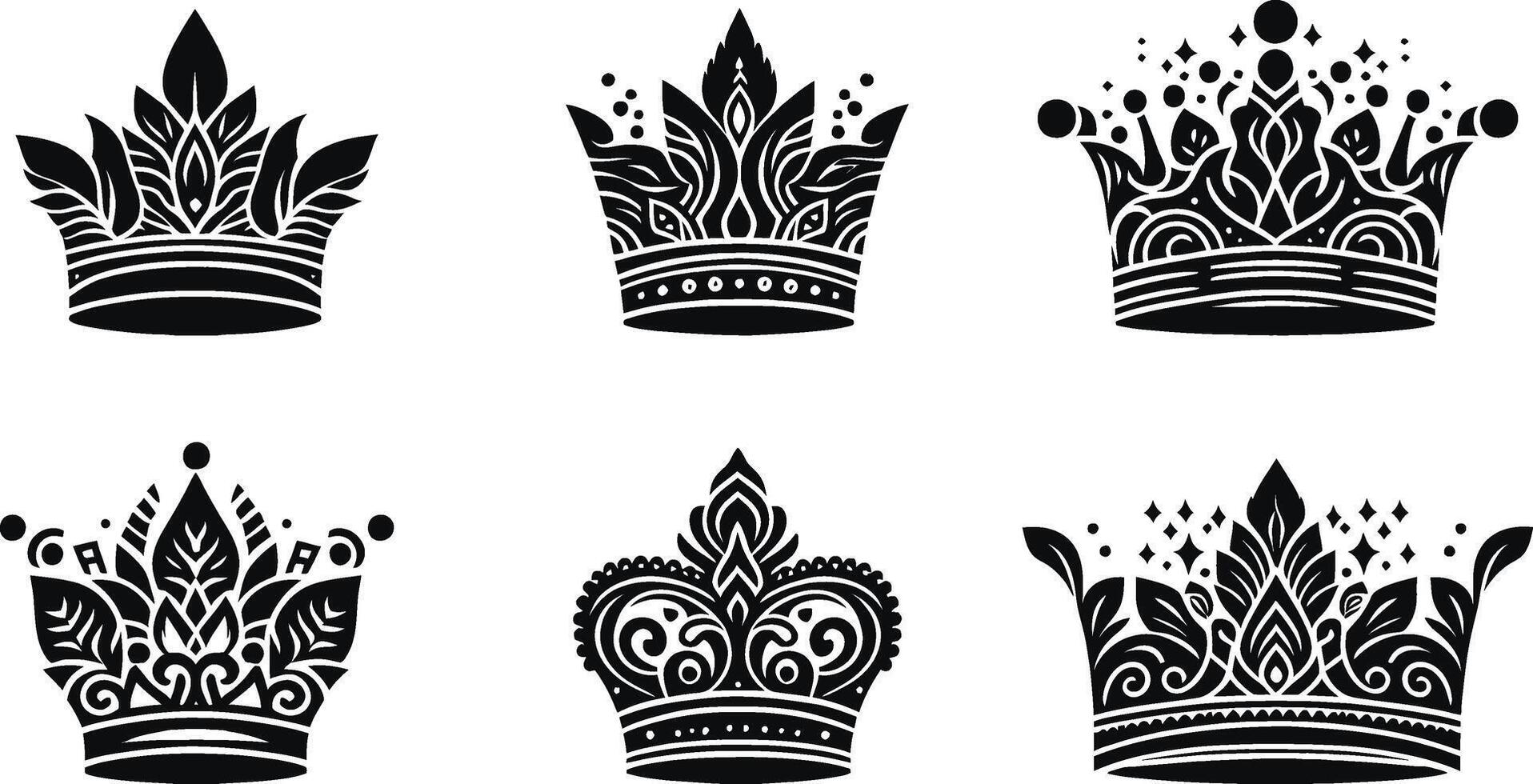 black crown silhouette vector