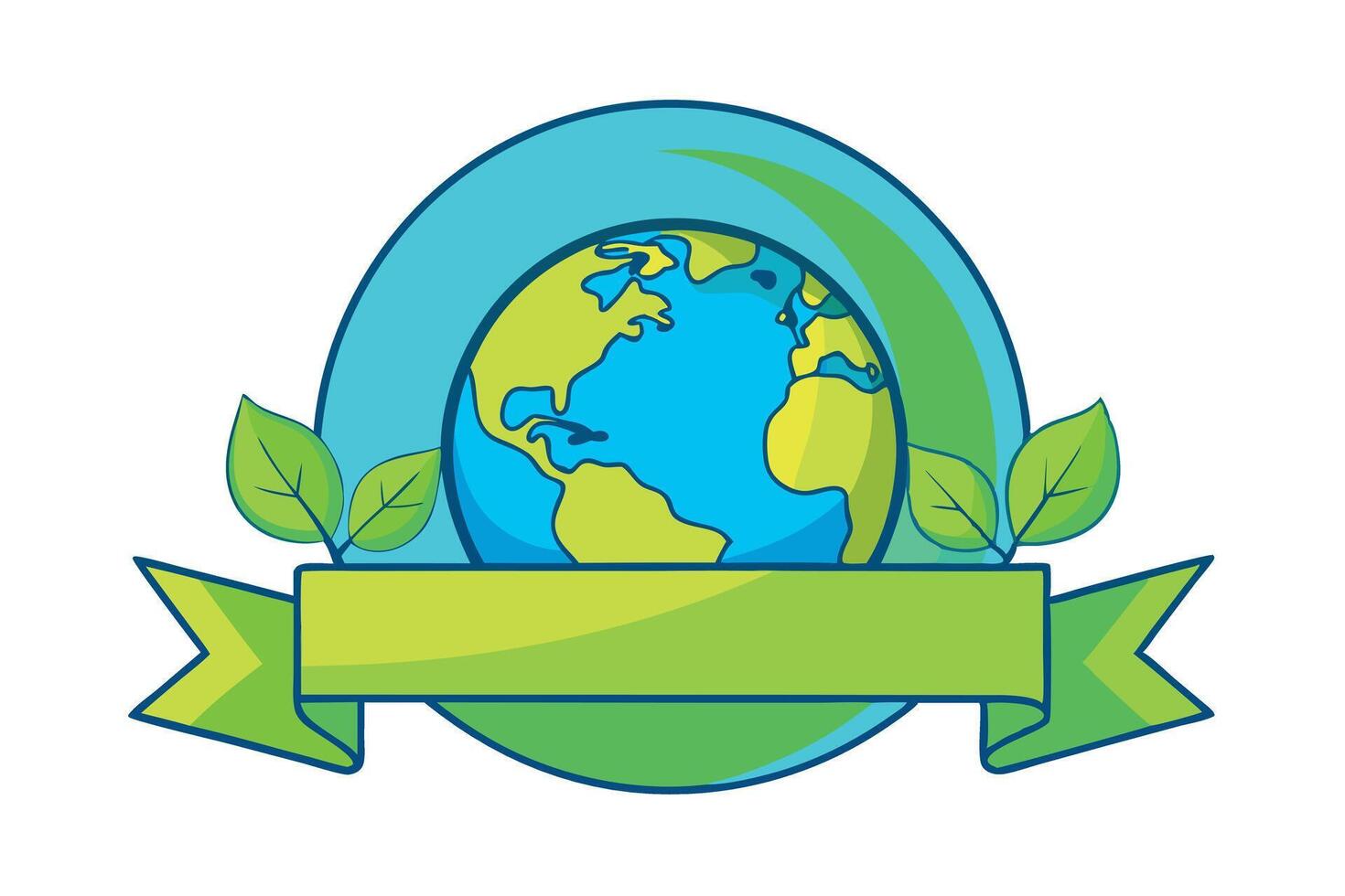 Earth Day logo featuring a simple globe and leaf, symbolizing a green and sustainable future for Earth Day initiatives vector