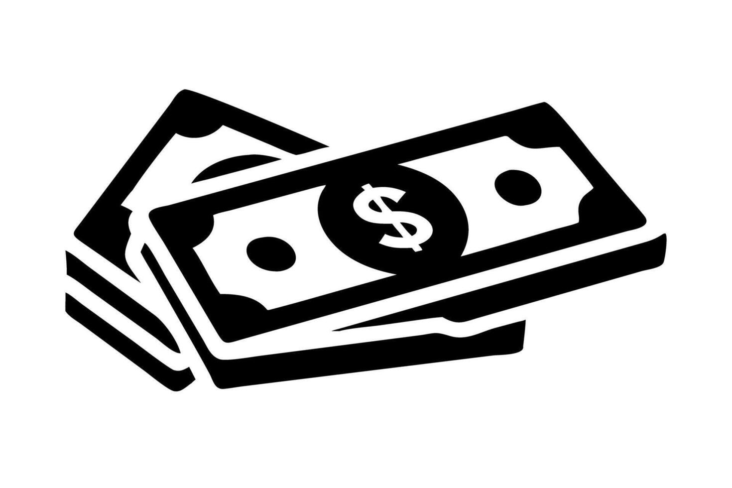 Stack of Cash Money Bills Cash Flow Dollar Currency Wealth Finance Payment Income vector