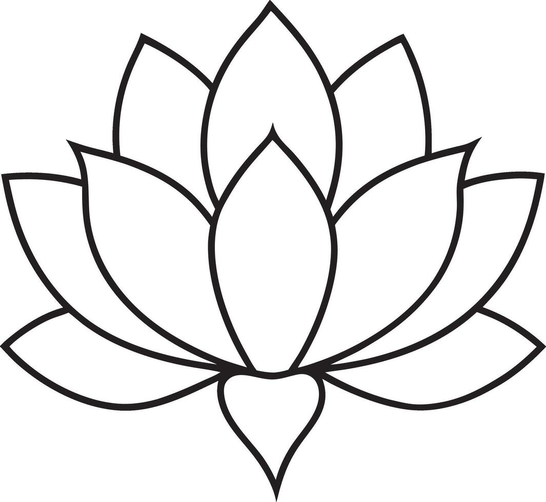 lotus flower line art illustration vector