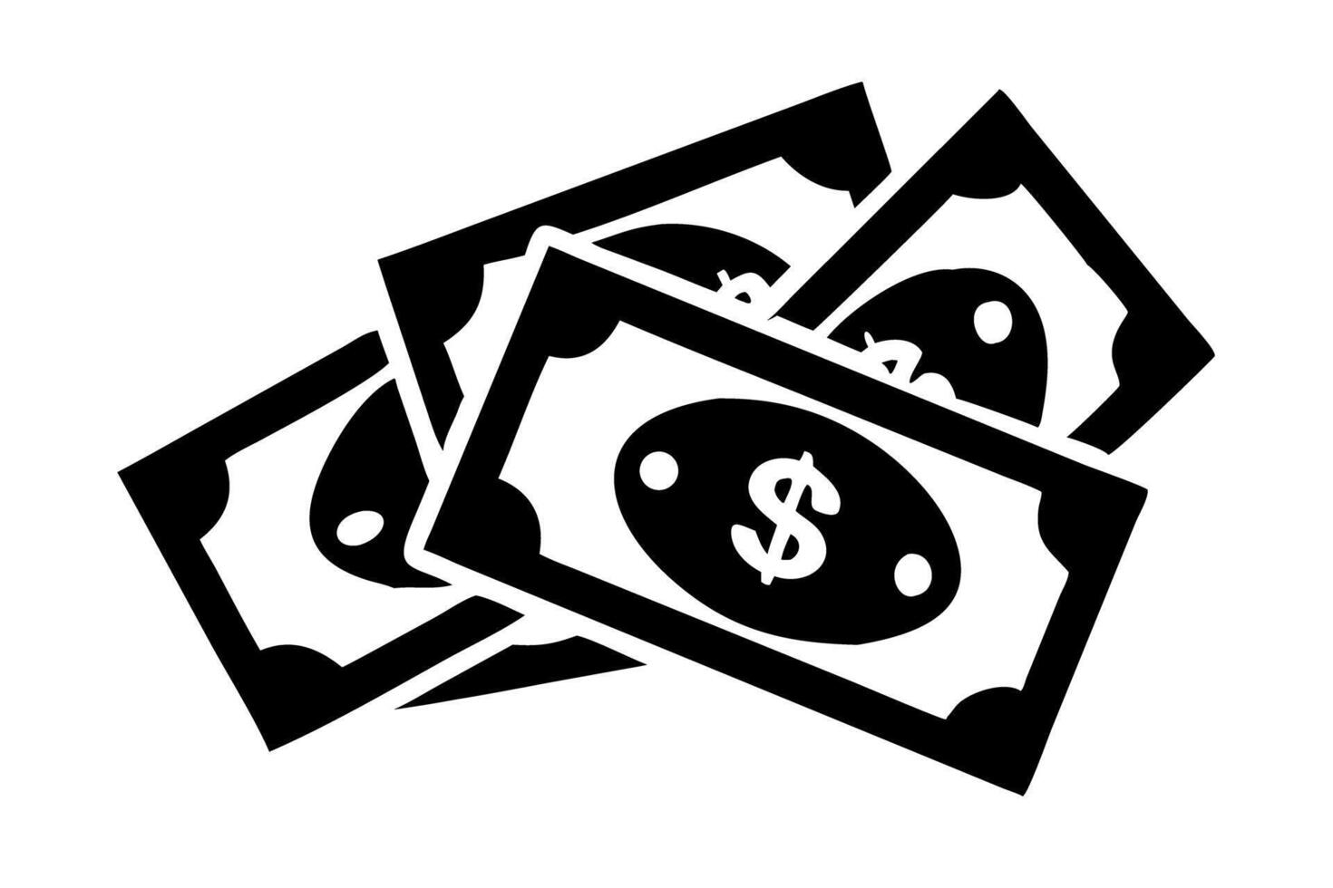 A stack of dollar bills graphic Cash Flow illustration money cash payment finance wealth vector