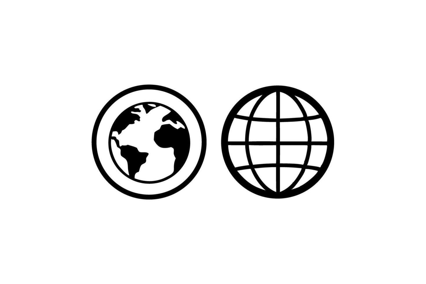World Globe Icons Graphic Design Green energy Earth Day Elements for Global Business and Internet vector
