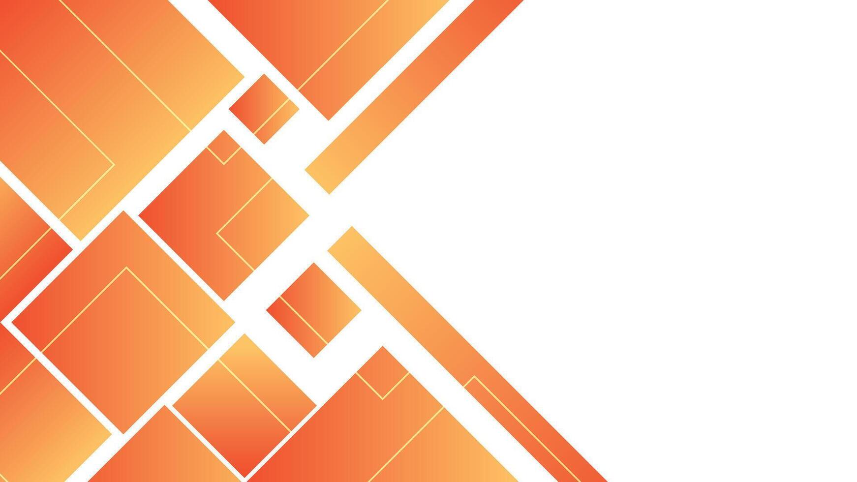 Creative abstract background with orange gradient rectangles and geometric design on white space ideal for modern presentations and digital design templates vector