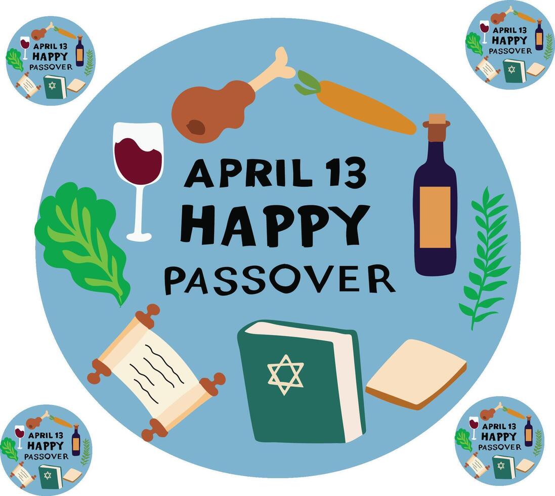 Happy Passover free set vector