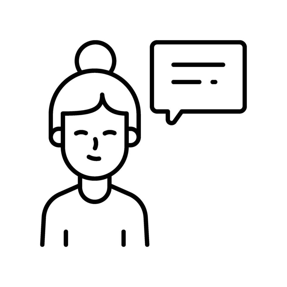 Woman Talking outline icon. EPS 10 file vector