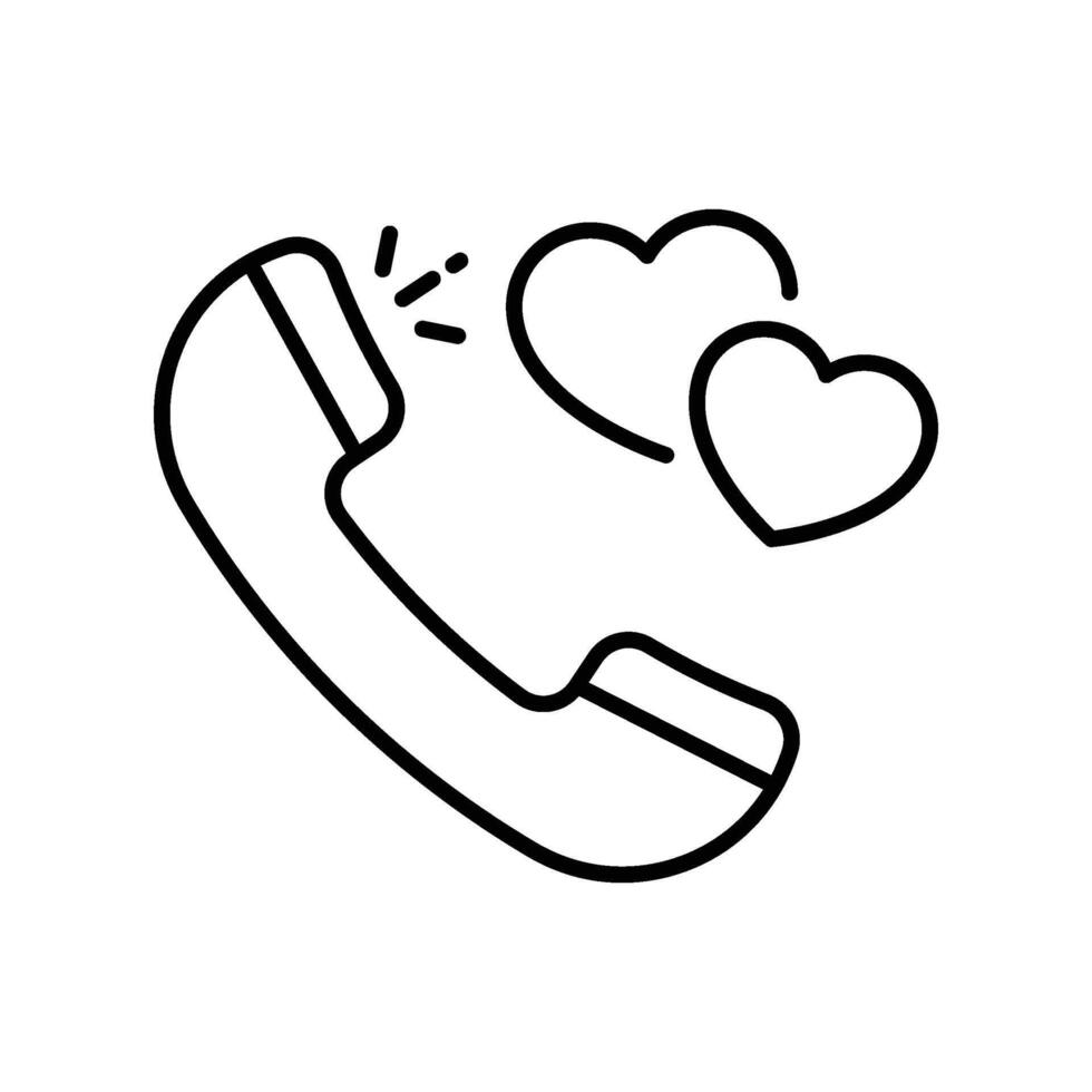 Love Call outline icon. EPS 10 file vector