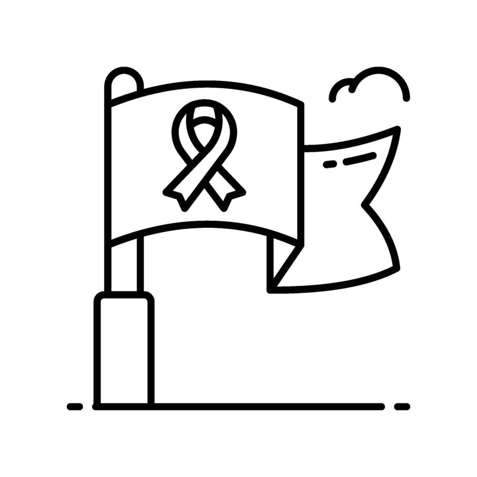 Cancer Flag outline icon. EPS 10 file vector