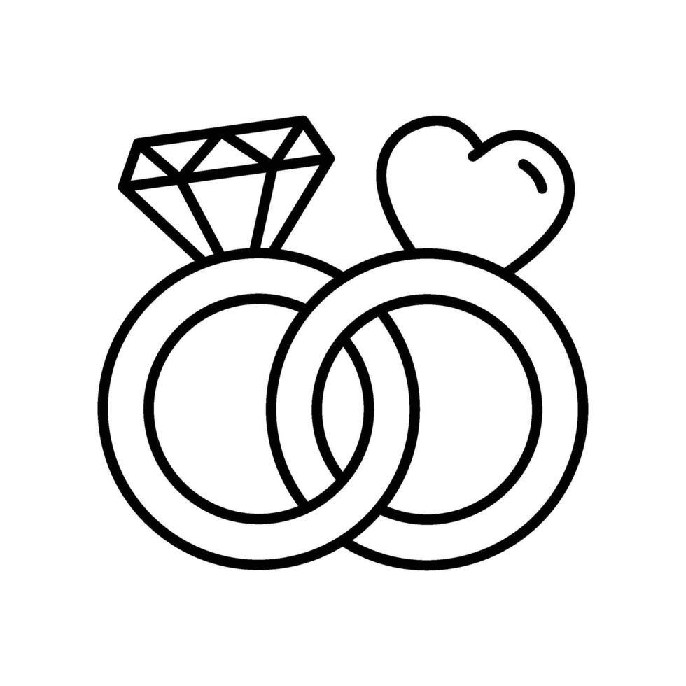 Diamond ring outline icon. EPS 10 file vector