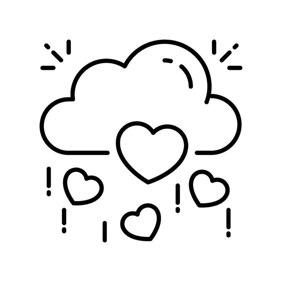 Love cloud outline icon. EPS 10 file vector