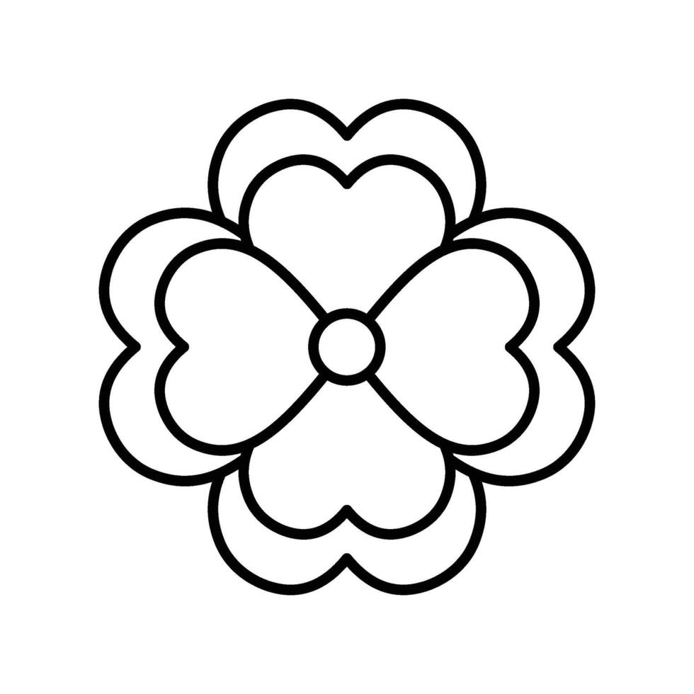 Lucky flower outline icon. EPS 10 file vector