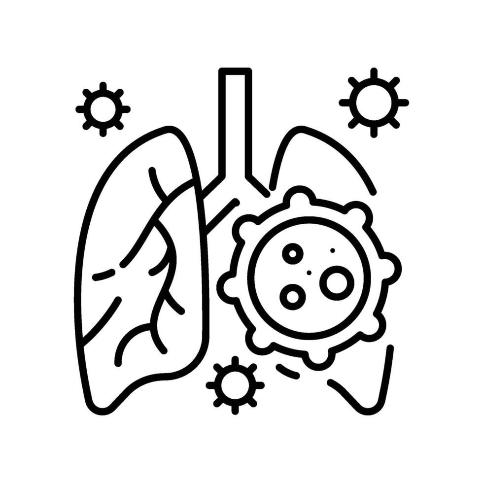 Lung cancer outline icon. EPS 10 file vector