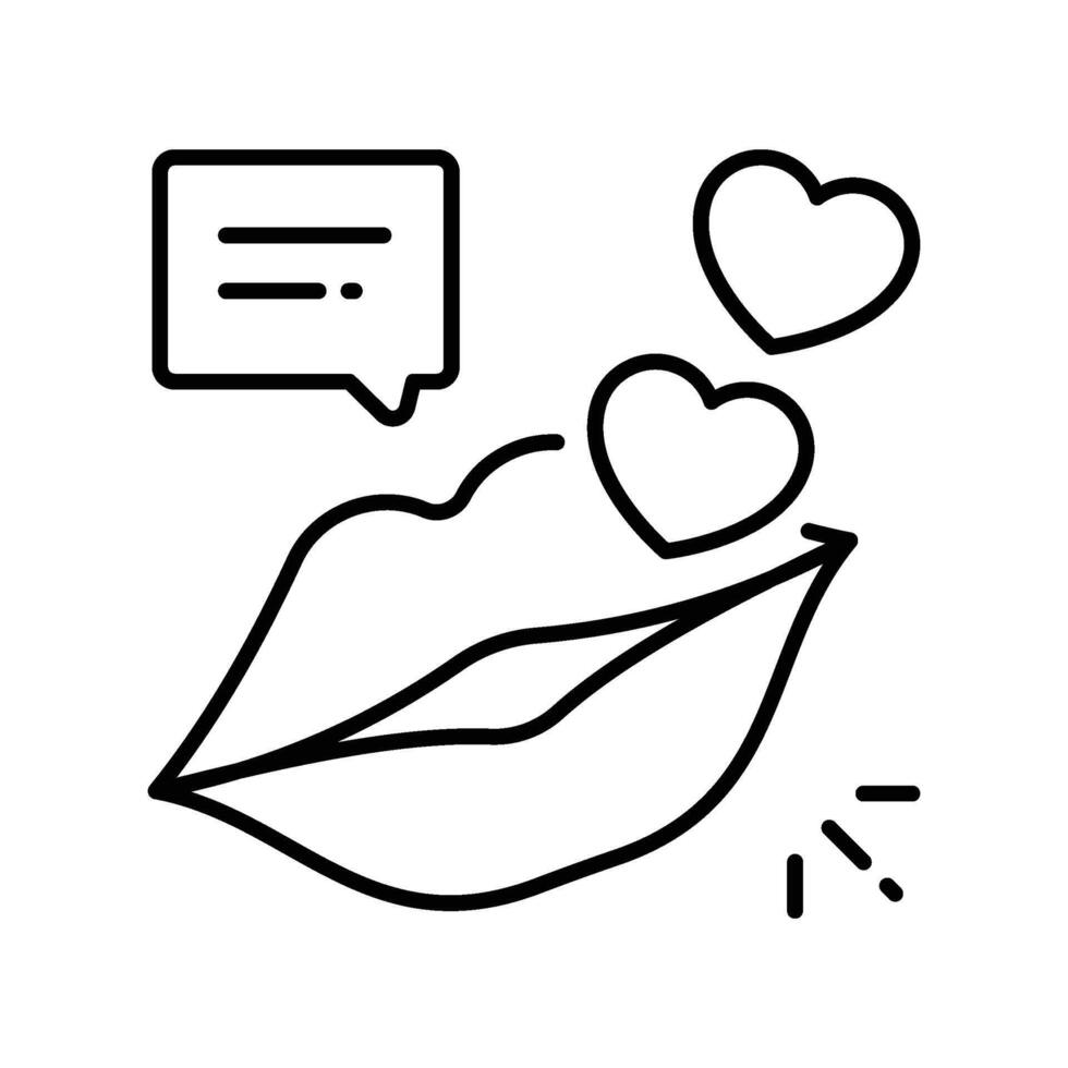 Kissing outline icon. EPS 10 file vector