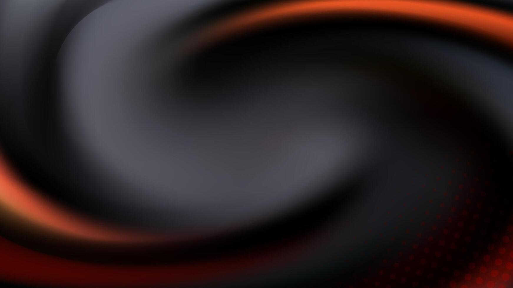 Abstract dark background with swirling orange and black hues. vector