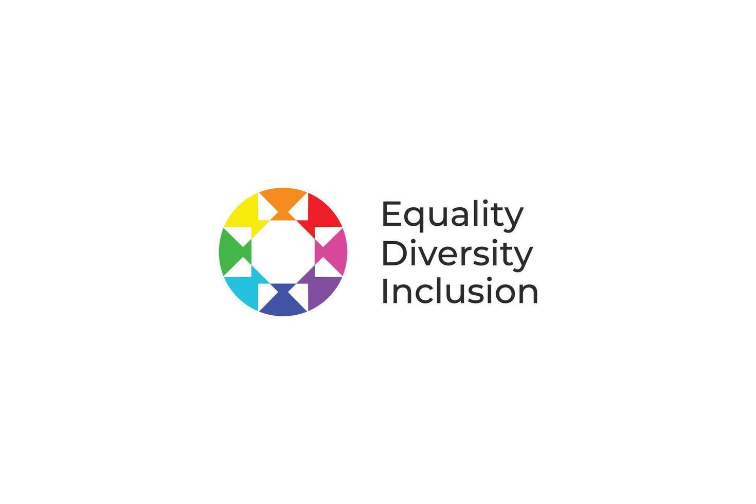 A Colorful Logo Symbolizing Equality, Diversity, Inclusion, and Radiant Care for All vector