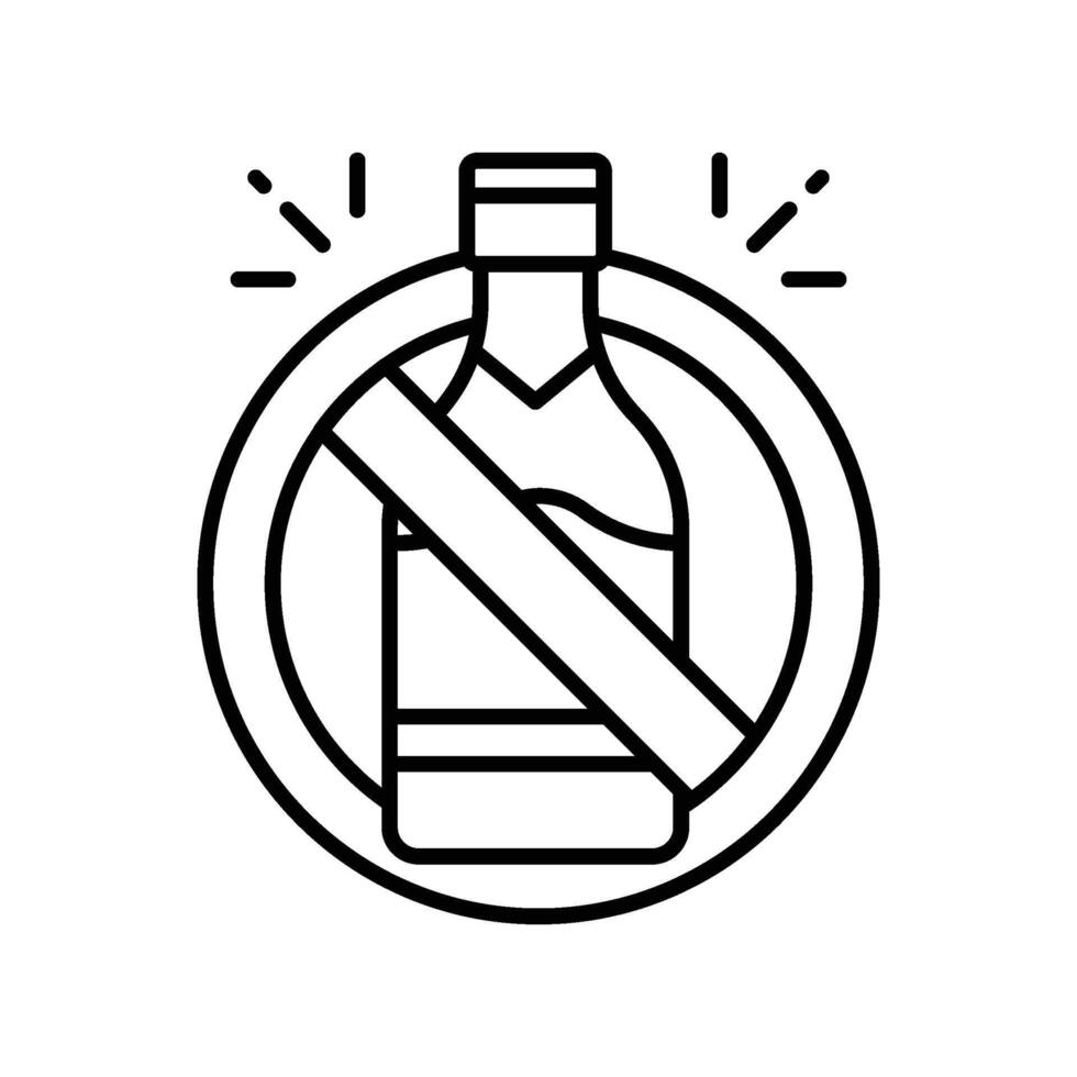 No alcohol. outline icon. EPS 10 file vector