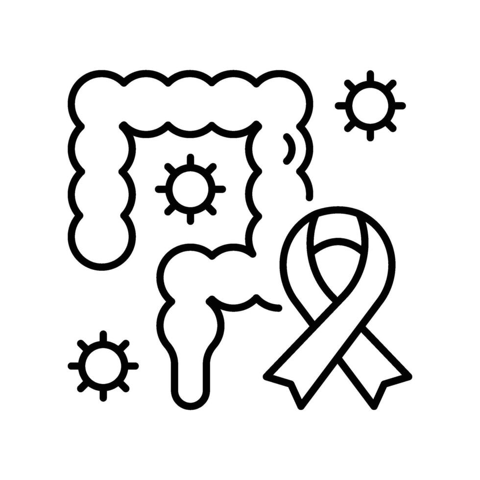 Colon cancer outline icon. EPS 10 file vector