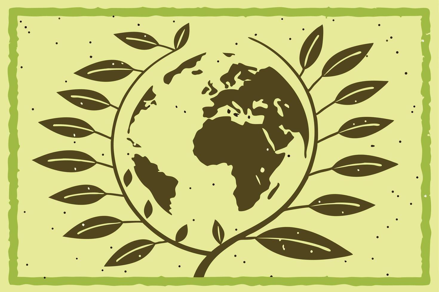 April calendar page featuring Earth globe Earth Day symbol for environmental awareness vector