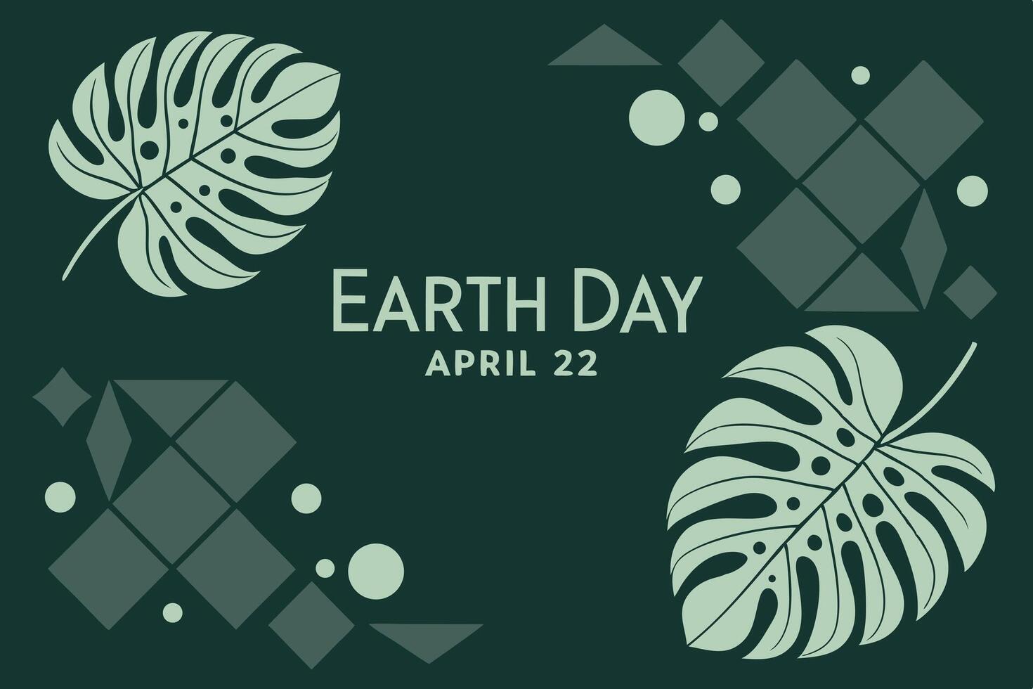 Unique Earth Day celebration design featuring the Earth with leaves and geometric shapes to symbolize sustainability vector