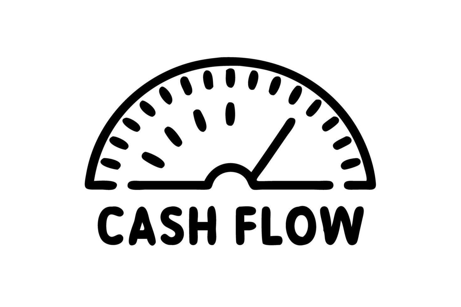 Cash Flow Meter Gauge Indicator Measurement Financial Budget Money vector