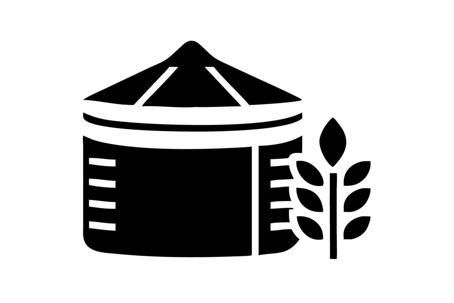 Serene Rural Landscape with Grain Silo under a Cloudy Sky vector