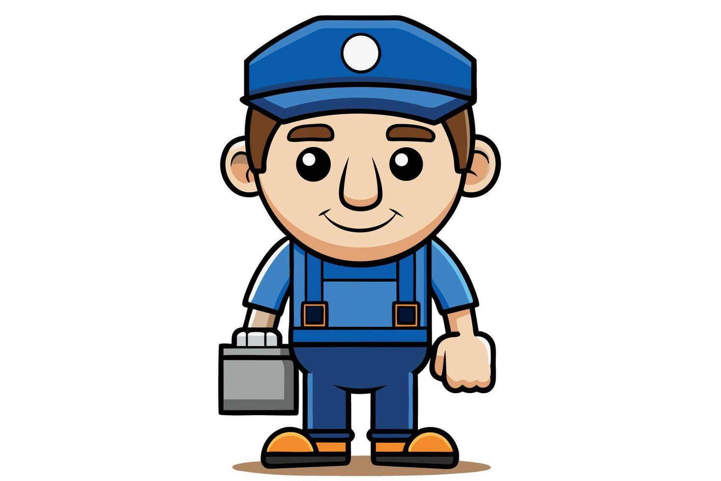 a worker using a post driver tool in the field to drive wooden posts into the ground for construction vector