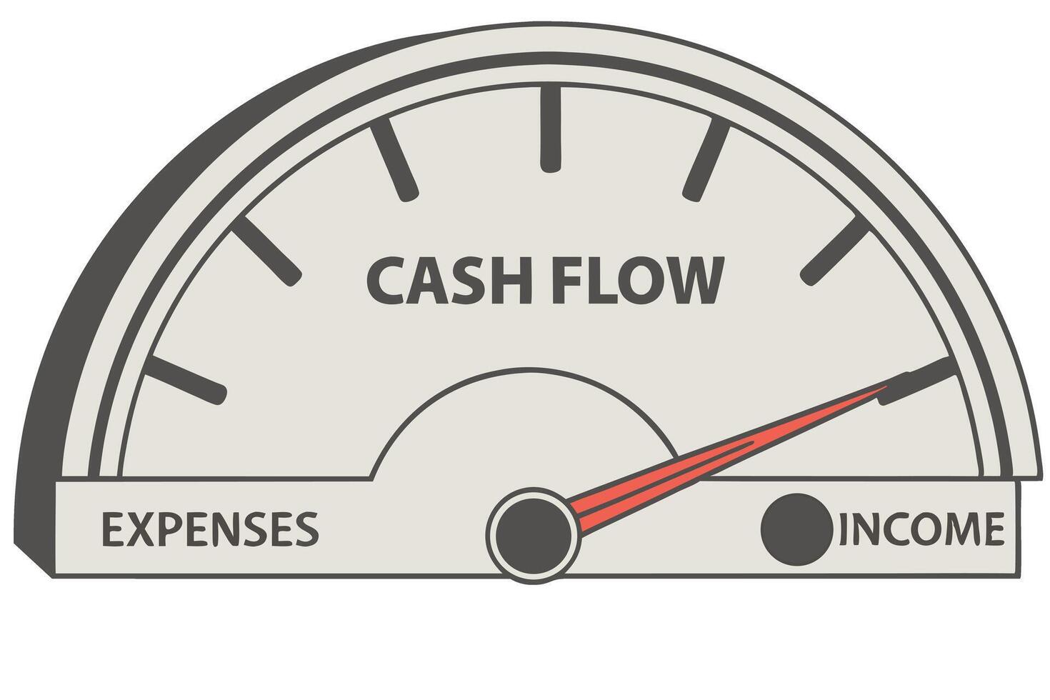 Representation of Cash Flow Meter Showing Income and Expenses vector