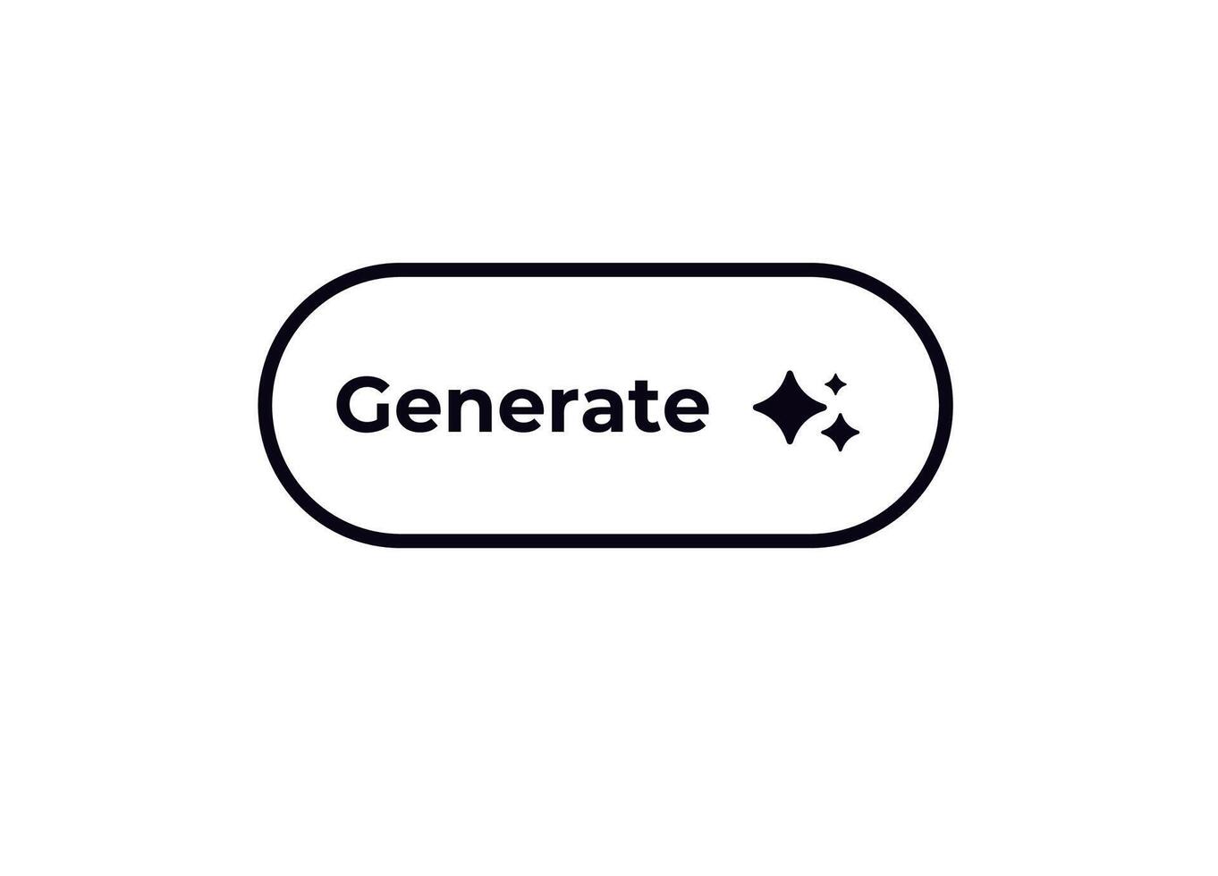 Ai icon button with generate text enhancing artificial intelligence user interface vector