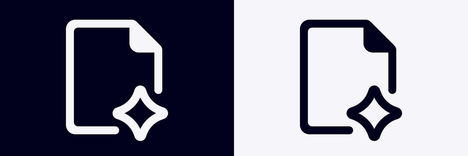 Ai document icon with sparkle design for modern artificial intelligence applications vector