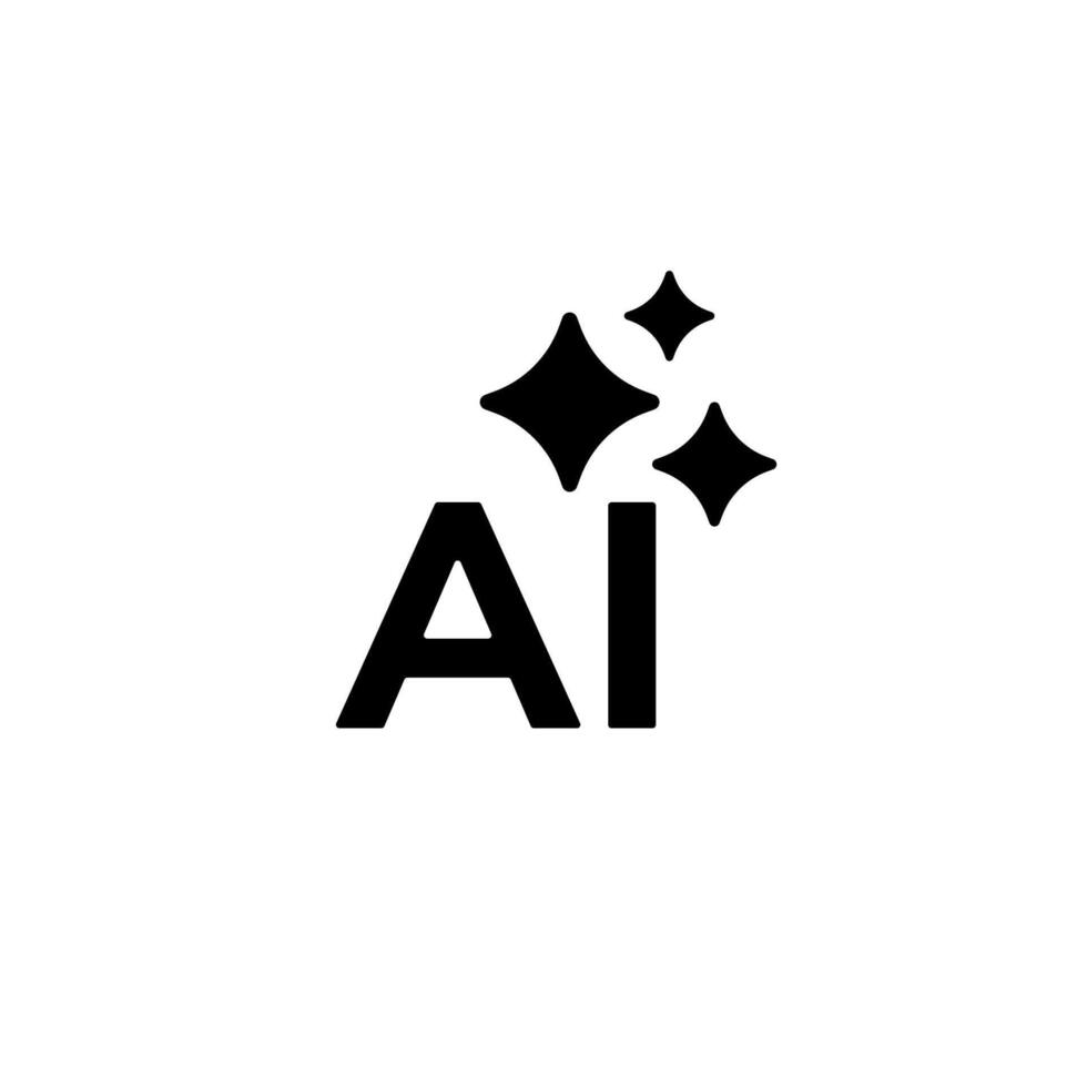 Ai logo with sparkling star icon for artificial intelligence and tech branding vector