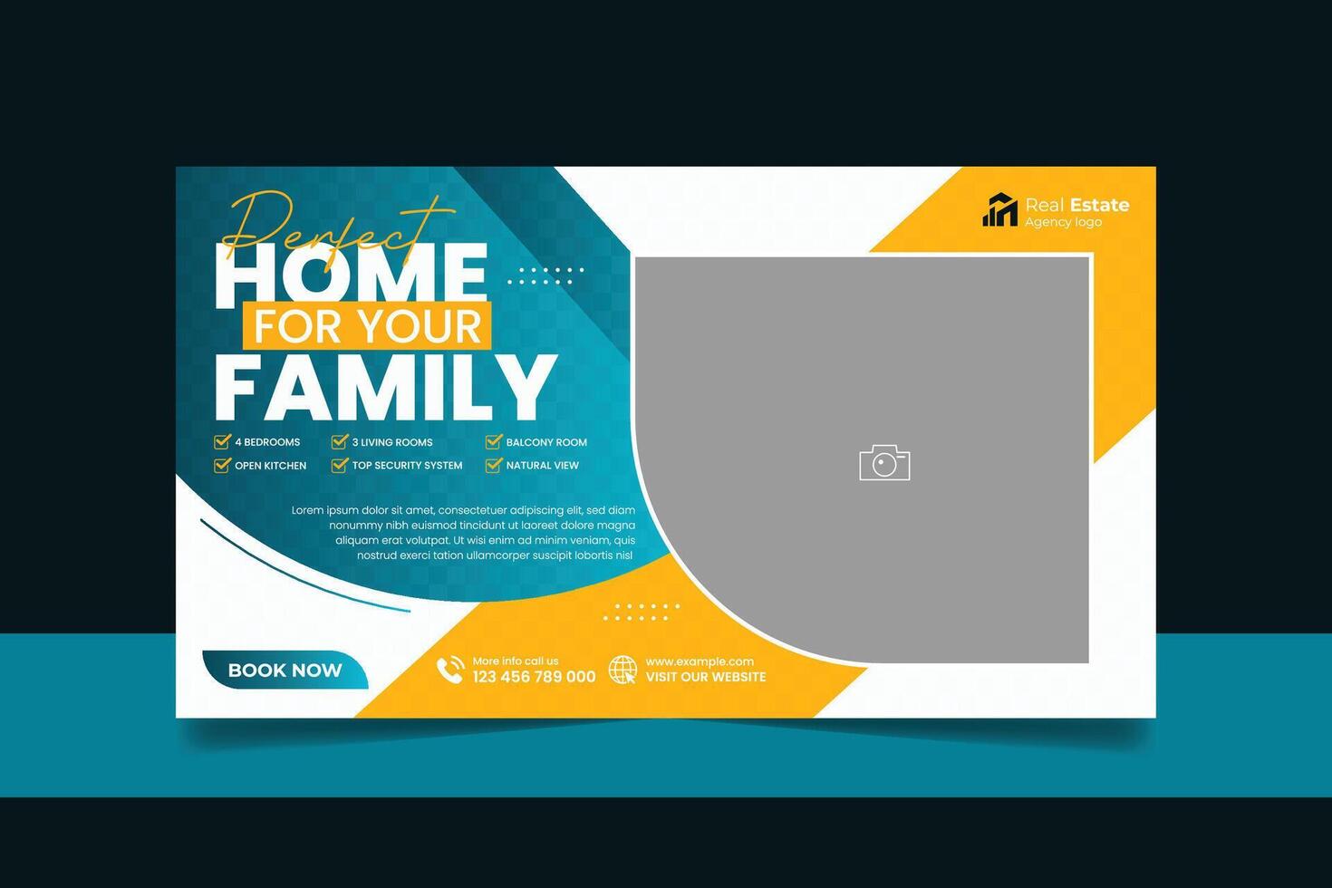 Real estate house property sale promotional social media cover web banner vector