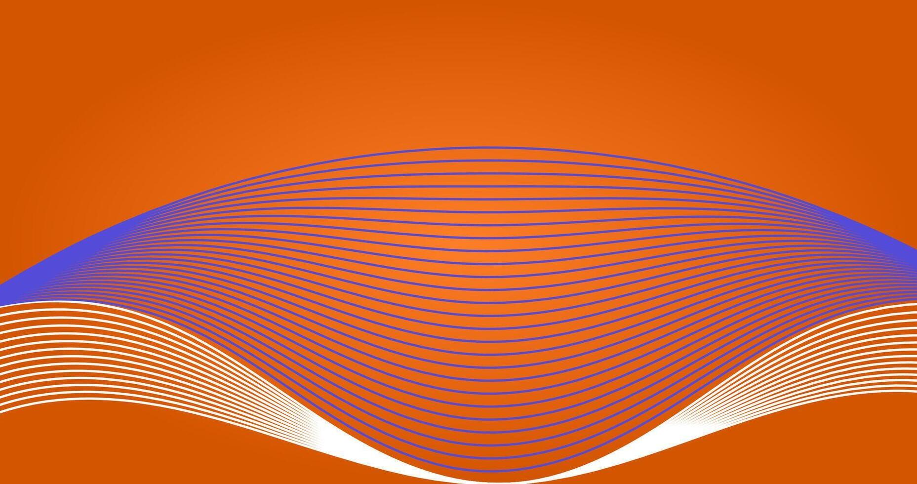 Abstract wavy lines on an orange background illustration design vector