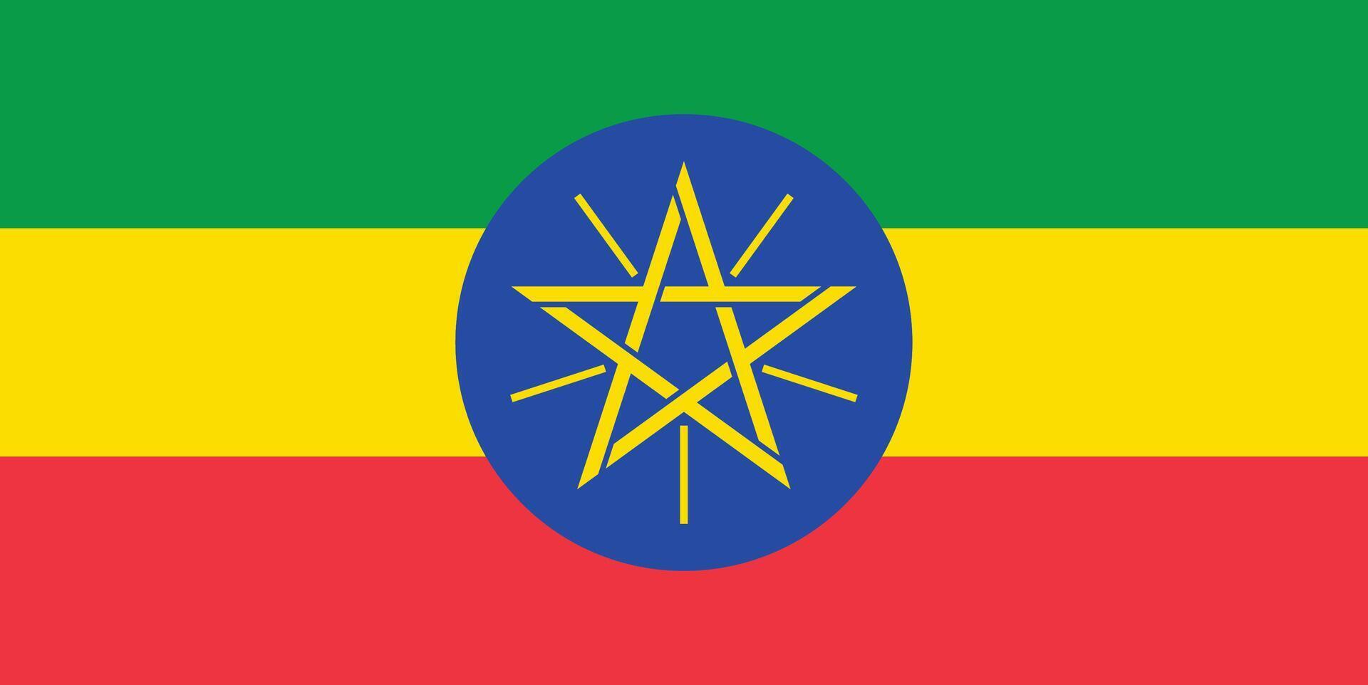 Ethiopia Flag Stock Image. vector