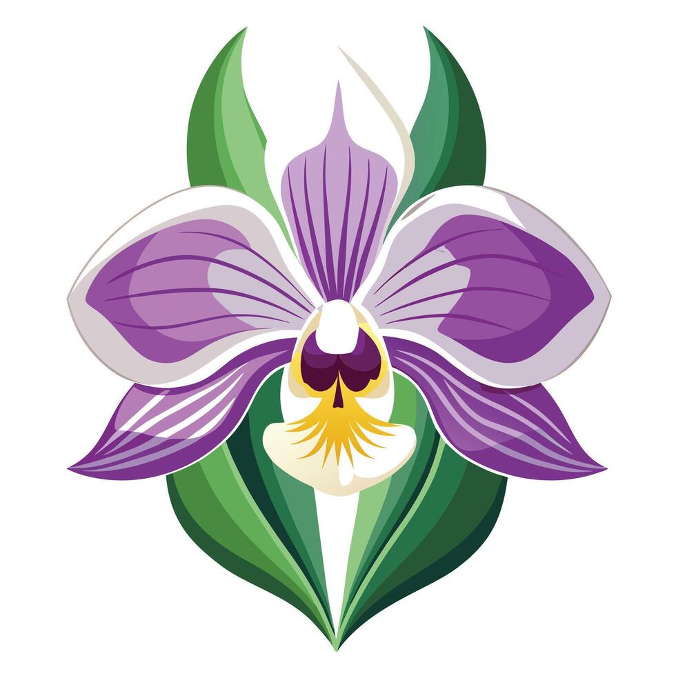 Intricate Details of an Orchid Flower in a Natural Setting vector