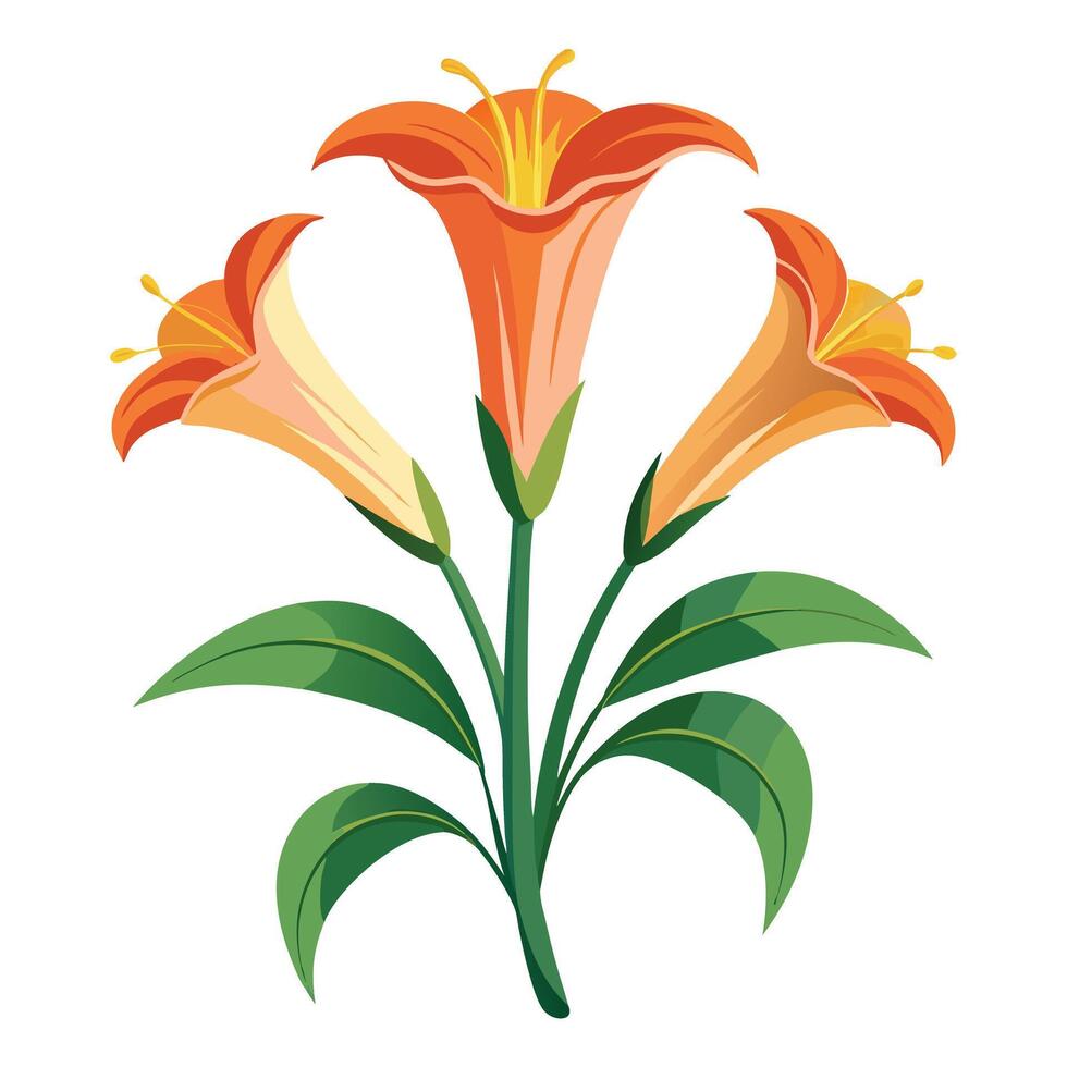 Vibrant Daylily Plant with Brightly Colored Flowers and Leaves in a Natural Setting vector