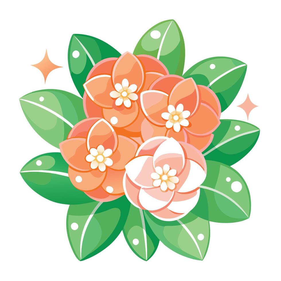 Vibrant Kalanchoe Blossom with Brightly Colored Flowers and Leaves in a Natural Setting vector
