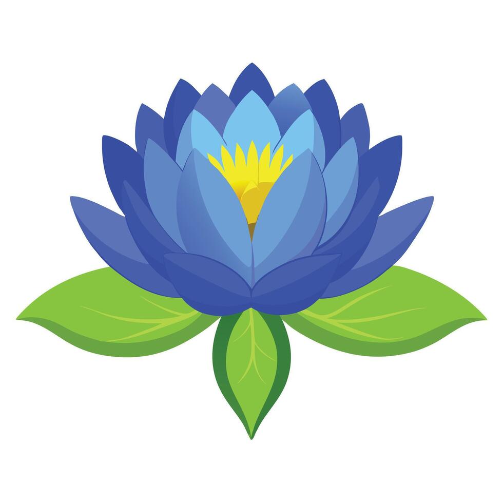 Intricate Details of a Blue Lotus Flower in a Natural Setting with Wildflowers and Butterflies vector