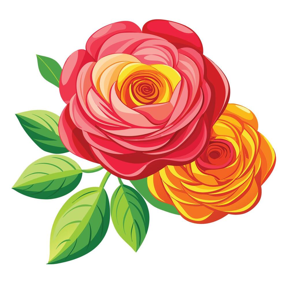 Vibrant Ranunculus Plant with Brightly Colored Flowers and Leaves in a Natural Setting vector