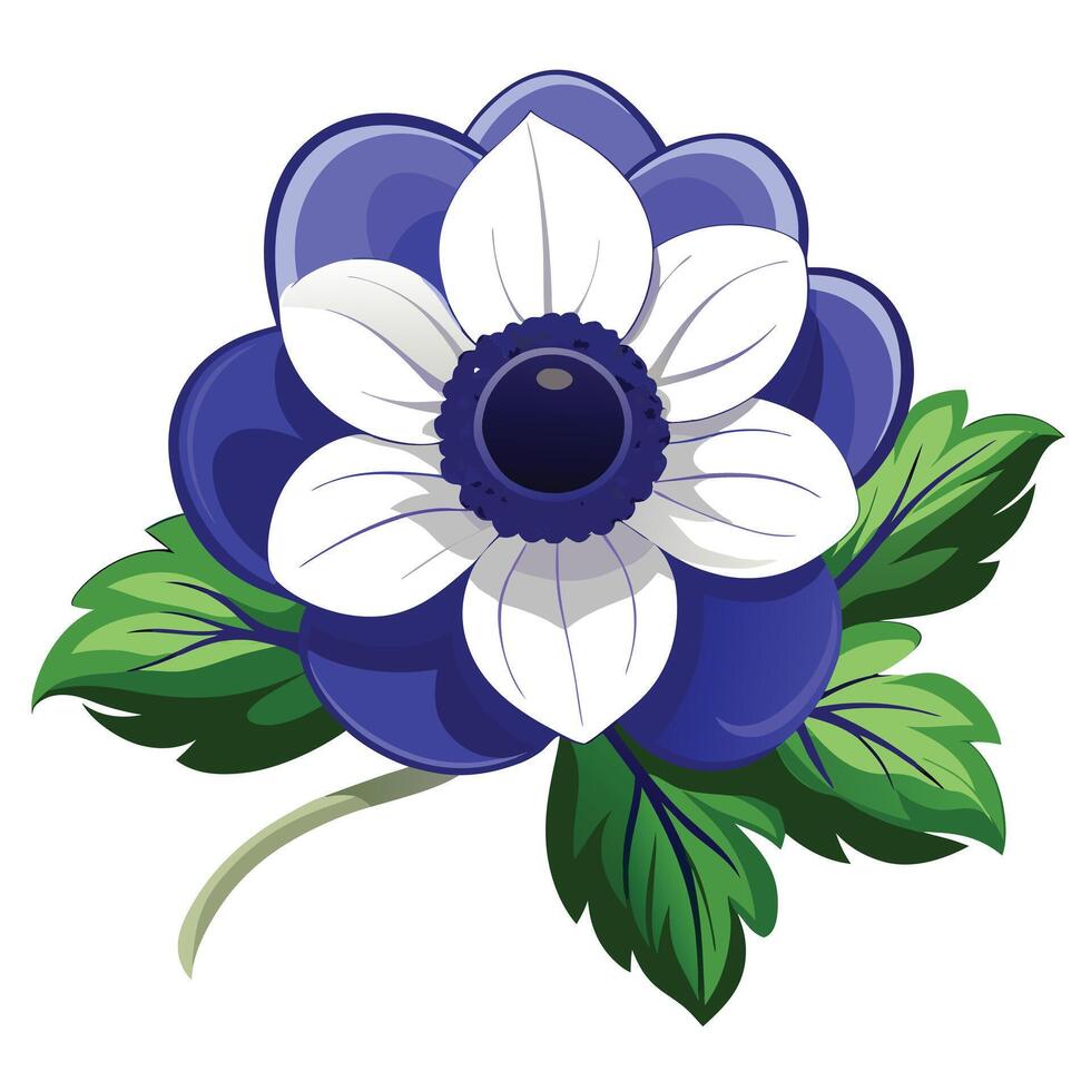Anemone Flower Plant with Yellow Flowers and Green Leaves in a Garden Setting vector