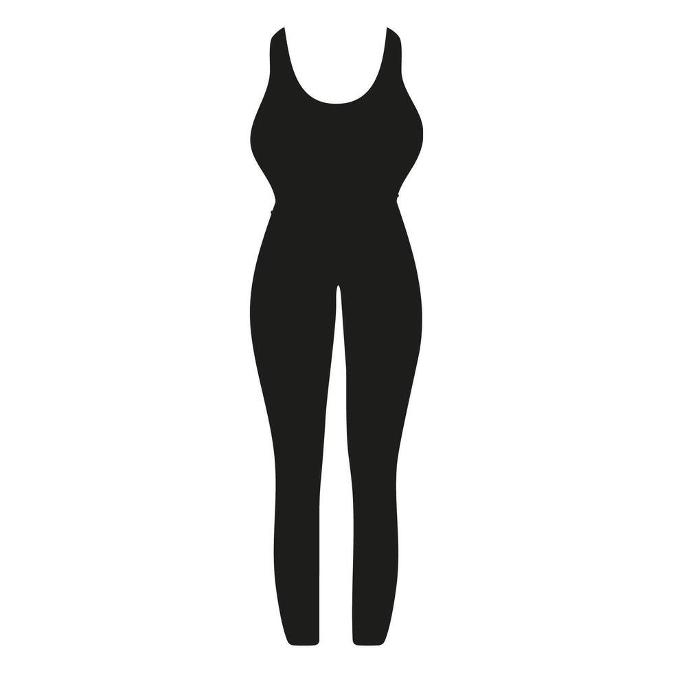 Isolated silhouette jumpsuit on a white background vector