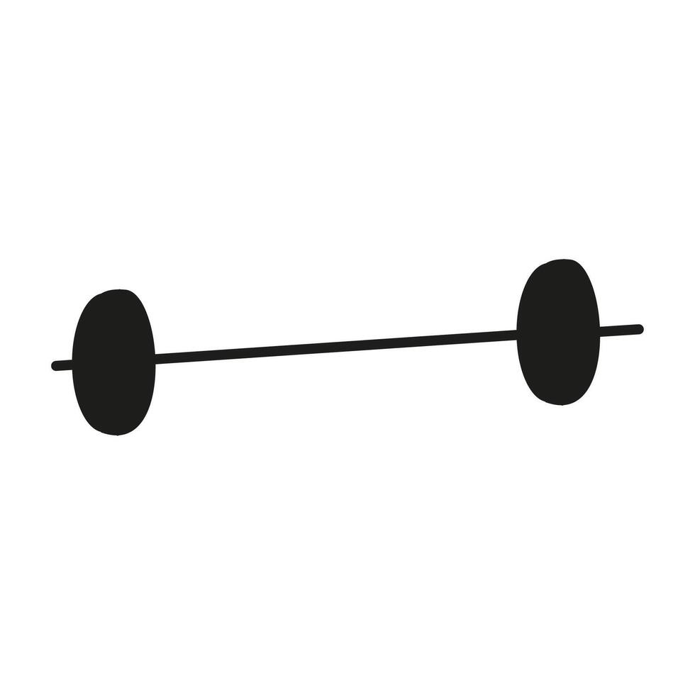 Isolated silhouette of a long dumbbell on a white background vector