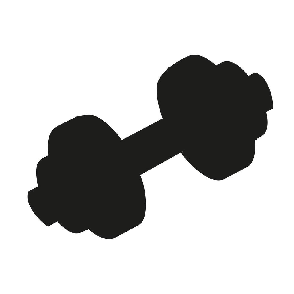 Isolated silhouette of a short dumbbell on a white background vector