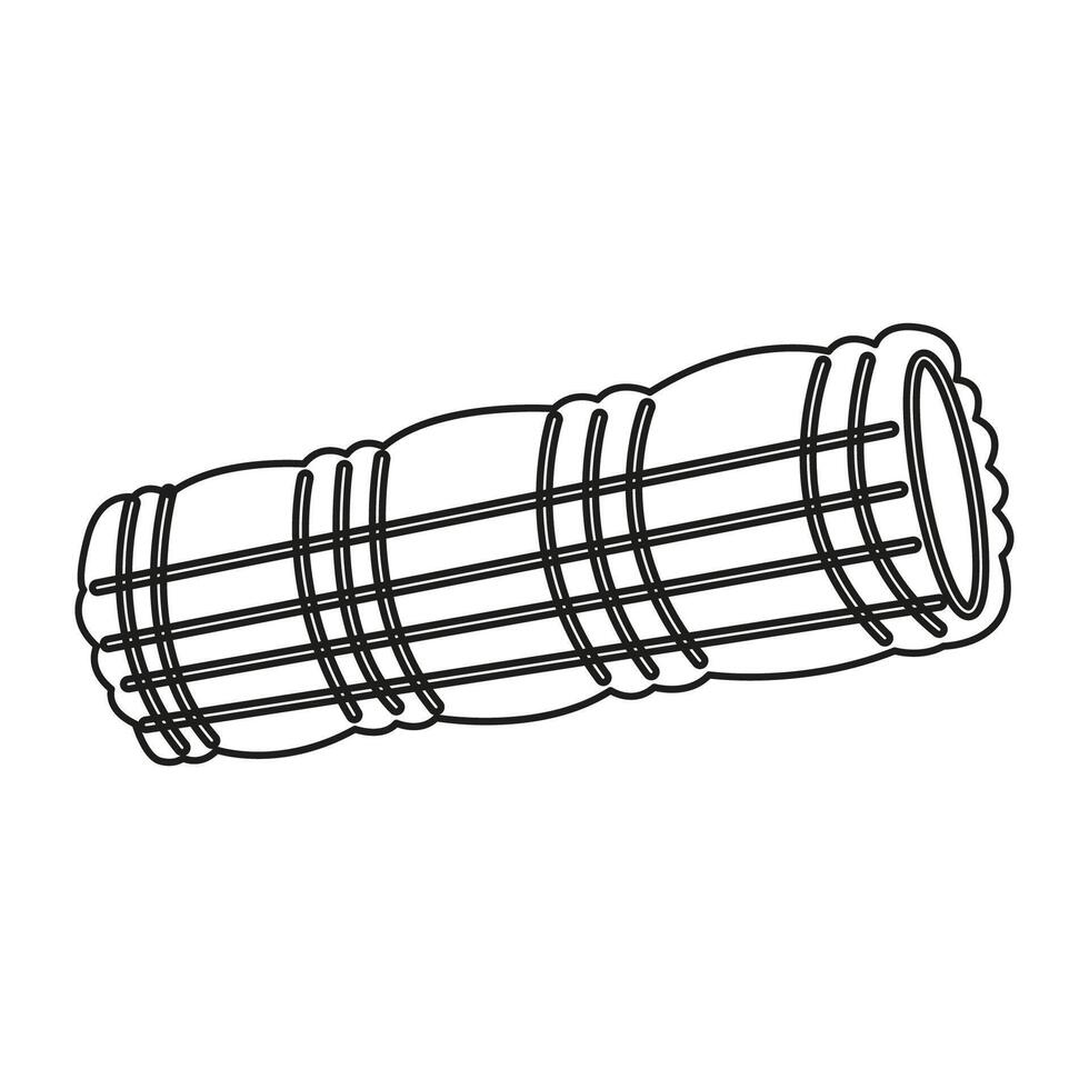 Isolated outline yoga roller on white background vector