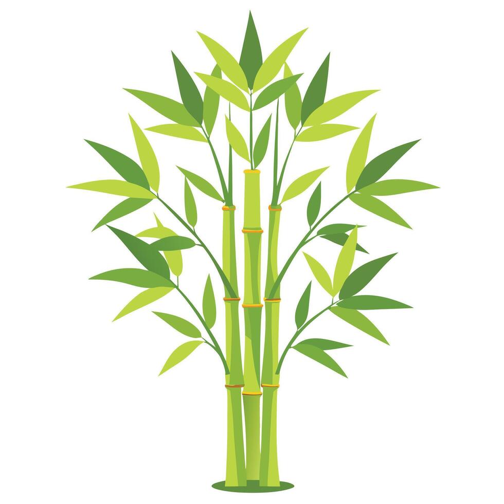 Intricate Bamboo Tree with Delicate Leaves and Trunk in a Fantasy Setting vector
