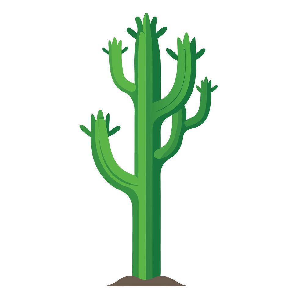 Cactus Tree with Purple Flowers and Green Leaves in a Garden Setting vector